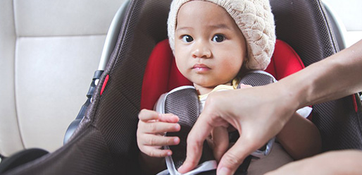 baby sitting in car