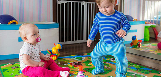 baby playing with toys